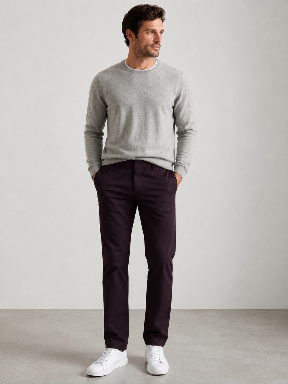 RVCA Men’s 32 Burgundy Brown Straight Leg Chino Dress Pants